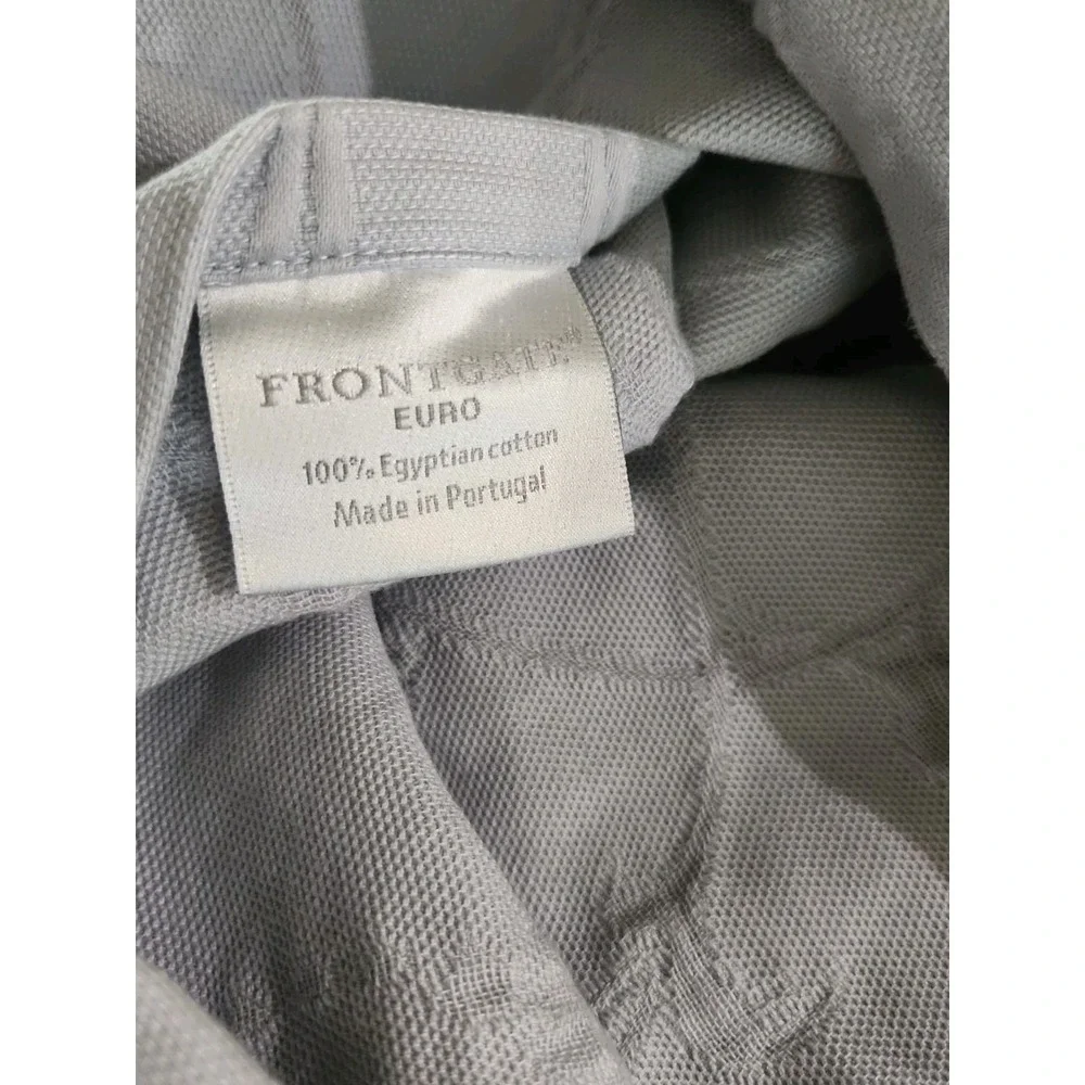 2/Pearl Gray Blue Frontgate Matelasse Euro Shams 100% Egyptian Cotton 27x25 READ